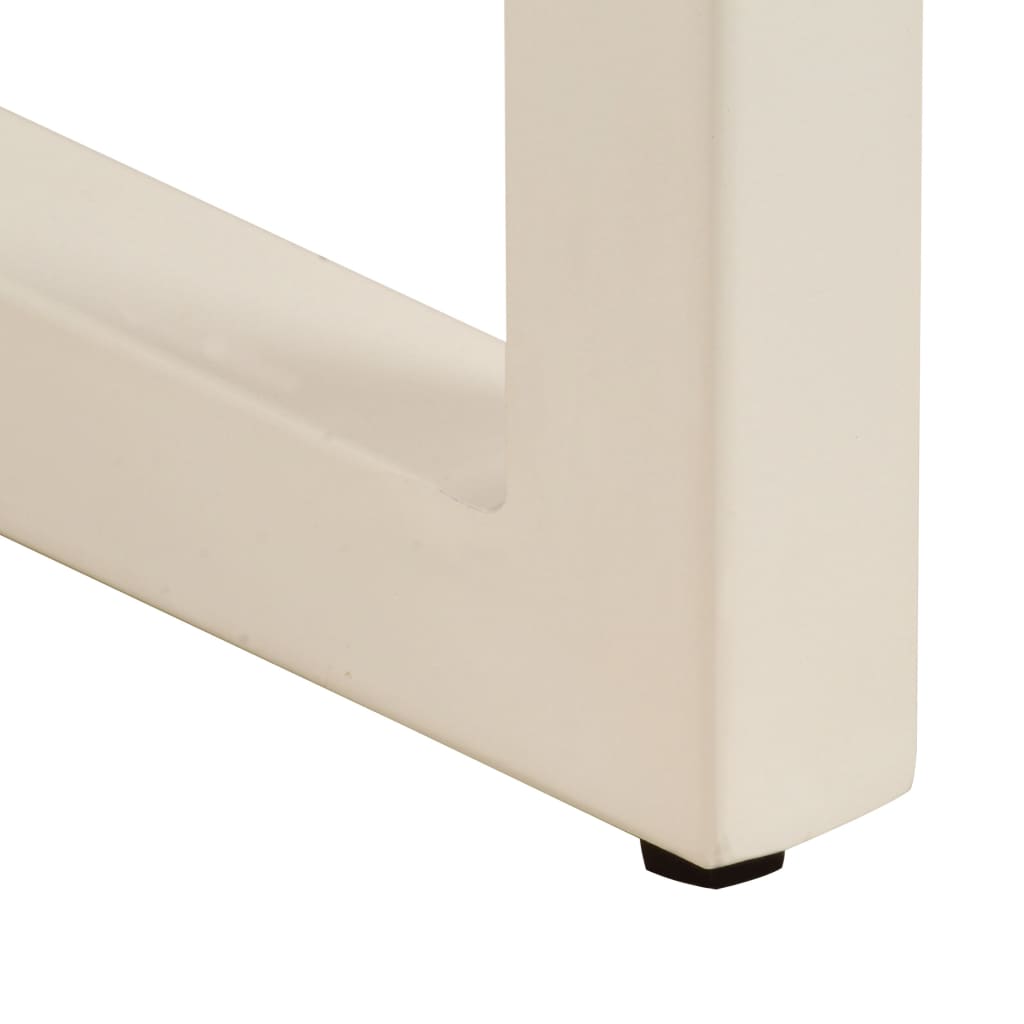 Tavolo da Pranzo 115x55x76 cm Legno Massello di Mango e Acciaio