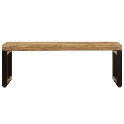 Tavolino da Salotto 100x50x35 cm Legno Massello Mango e Acciaio