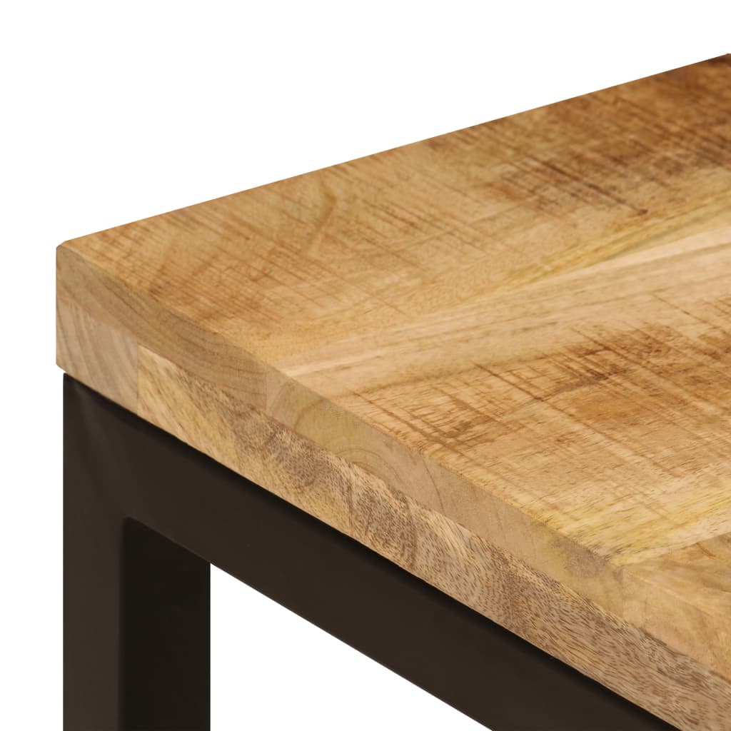 Tavolino da Salotto 100x50x35 cm Legno Massello Mango e Acciaio | homemem39