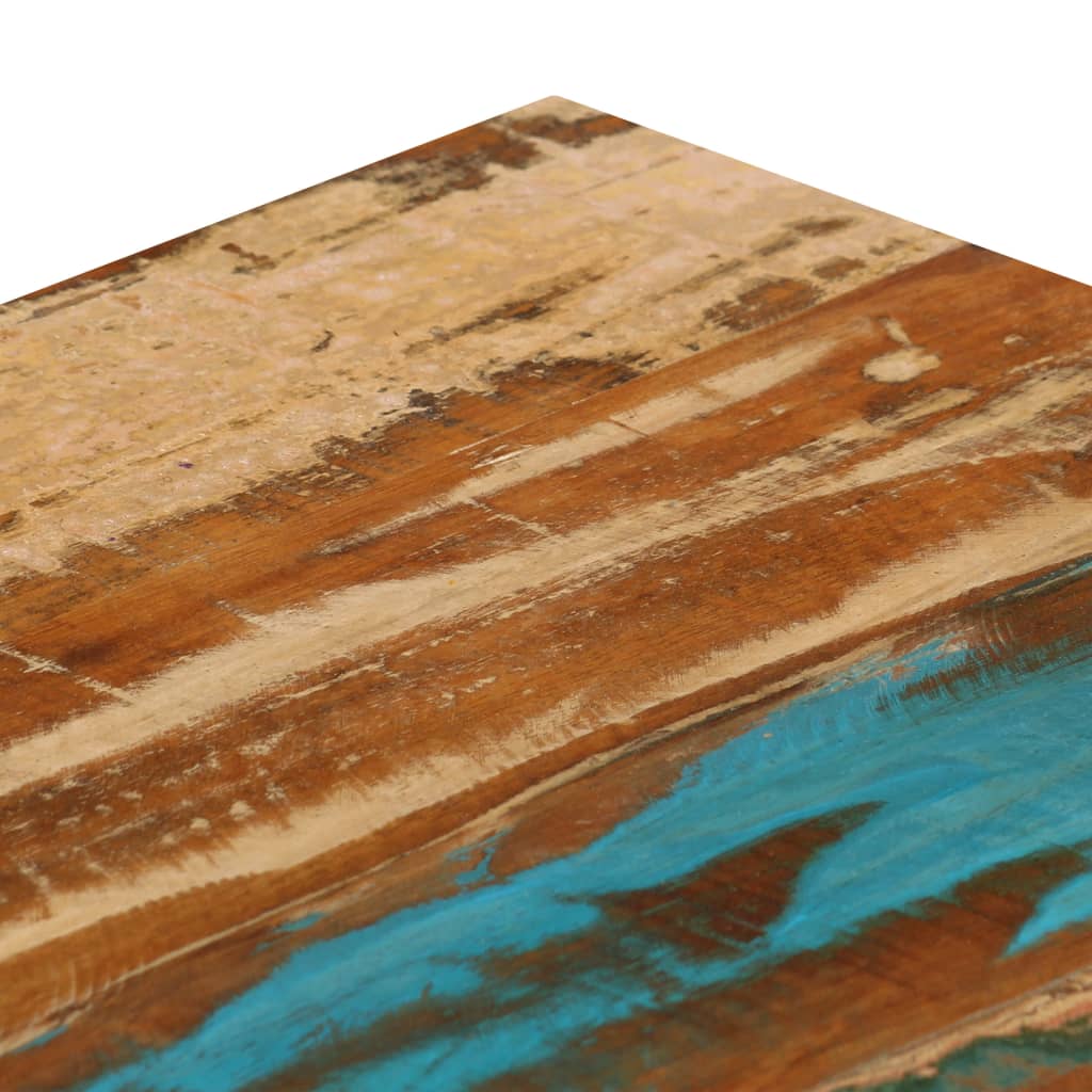Tavolino da Salotto 100x50x35 cm Massello di Recupero e Acciaio | homemem39