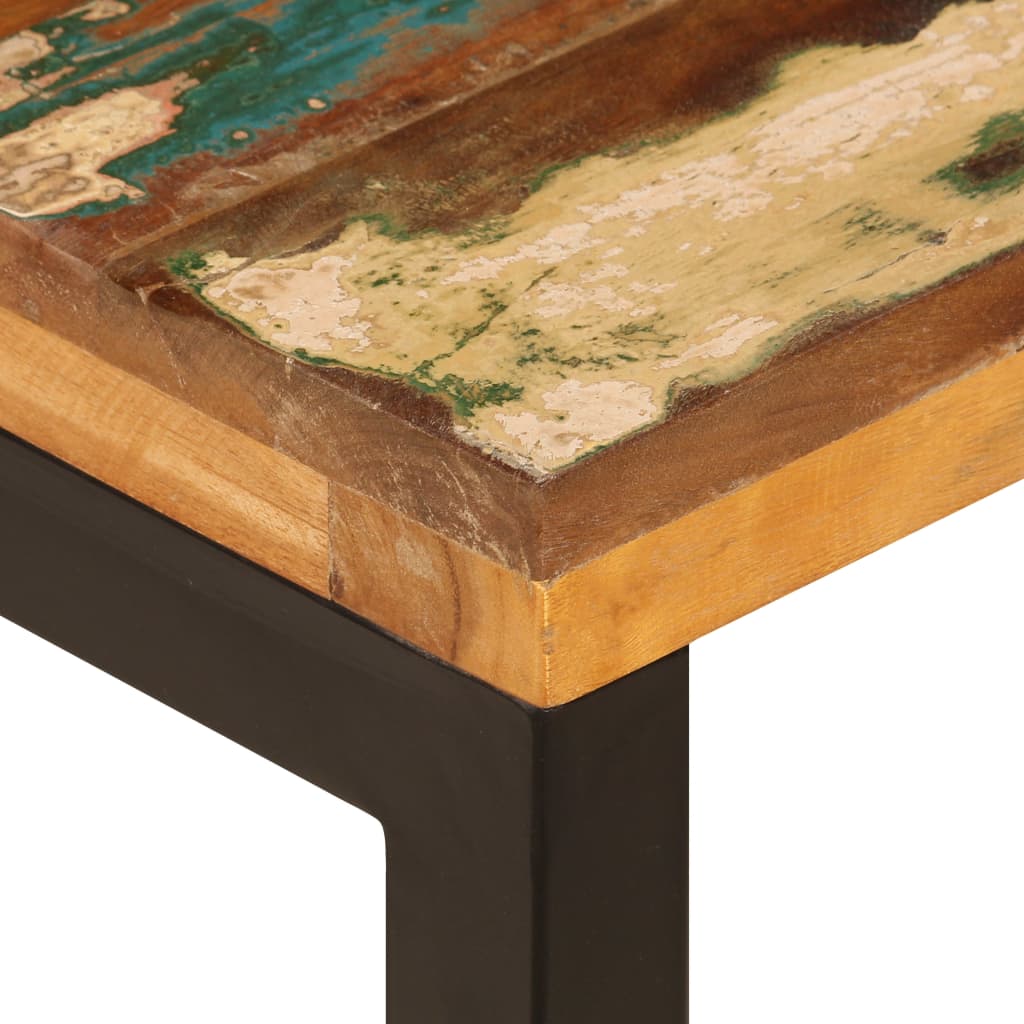 Tavolino da Salotto 100x50x35 cm Massello di Recupero e Acciaio | homemem39