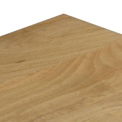 Tavolino da Salotto 100x50x35 cm Legno Massello Mango e Acciaio