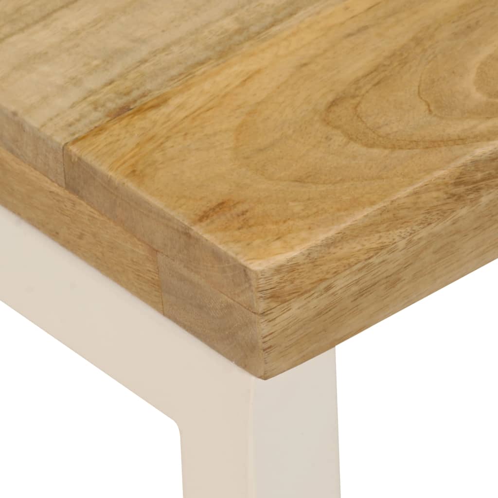 Tavolino da Salotto 100x50x35 cm Legno Massello Mango e Acciaio