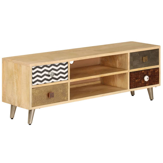 Mobile Porta TV 120x30x40 cm in Legno Massello di Mango - homemem39