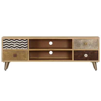 Mobile Porta TV 120x30x40 cm in Legno Massello di Mango - homemem39