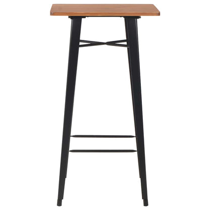 Tavolo da Bar Nero 60x60x108cm Legno Massello di Pino e Acciaio | homemem39