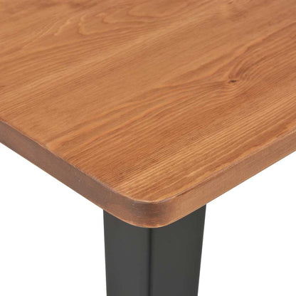 Tavolo da Bar Nero 60x60x108cm Legno Massello di Pino e Acciaio | homemem39