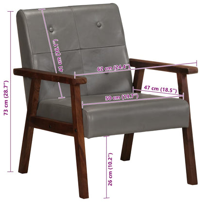 Poltrona Grigia in Vera Pelle - homemem39