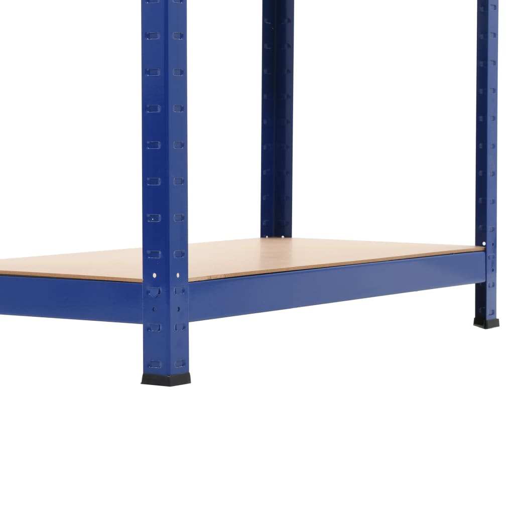 Mensola 4 Strati Blu in Acciaio e Legno Multistrato | homemem39