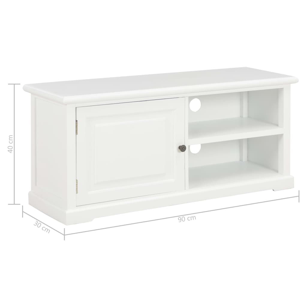 Mobile TV Bianco 90x30x40 cm in Legno