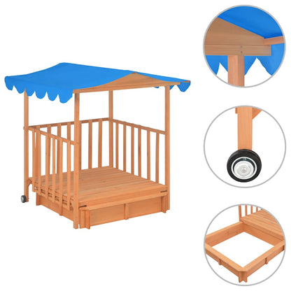 Casetta dei Giochi con Sabbiera in Legno di Abete Blu UV50 - homemem39