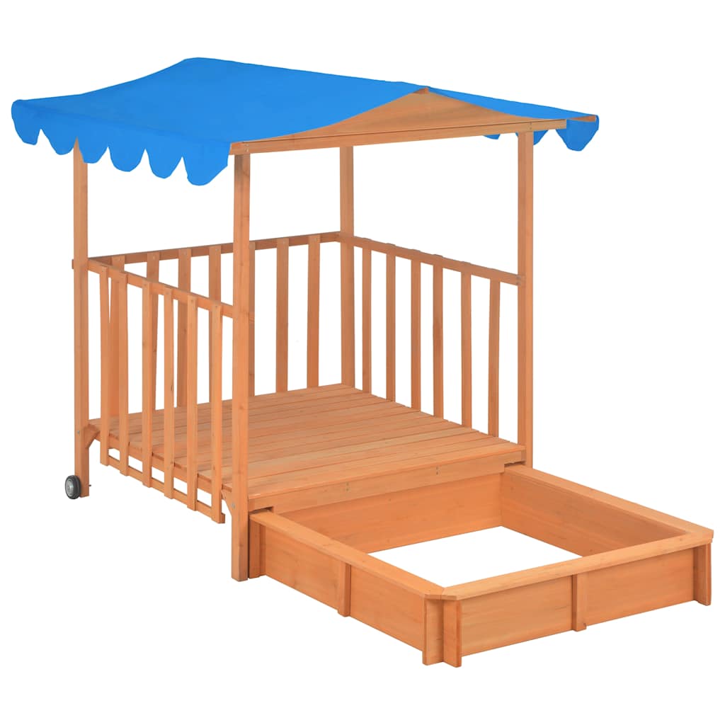 Casetta dei Giochi con Sabbiera in Legno di Abete Blu UV50 - homemem39
