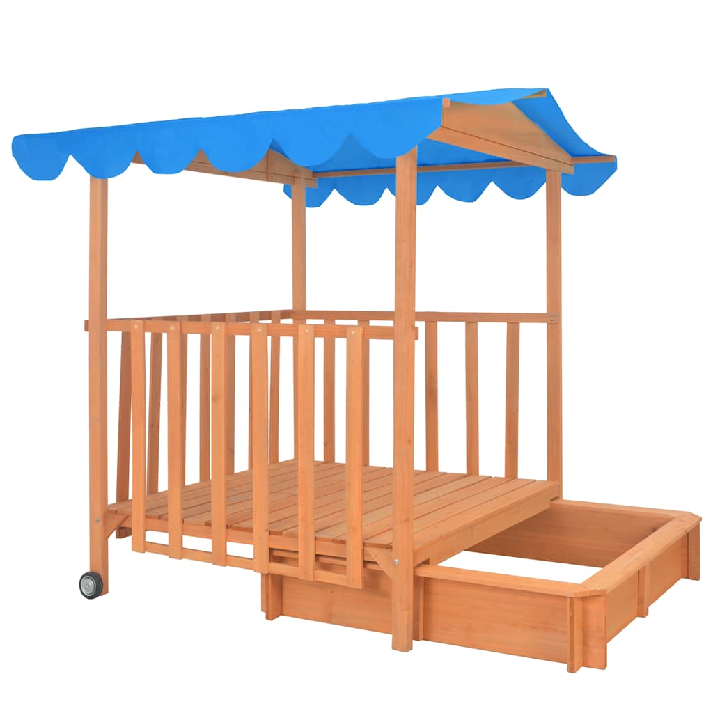 Casetta dei Giochi con Sabbiera in Legno di Abete Blu UV50 - homemem39