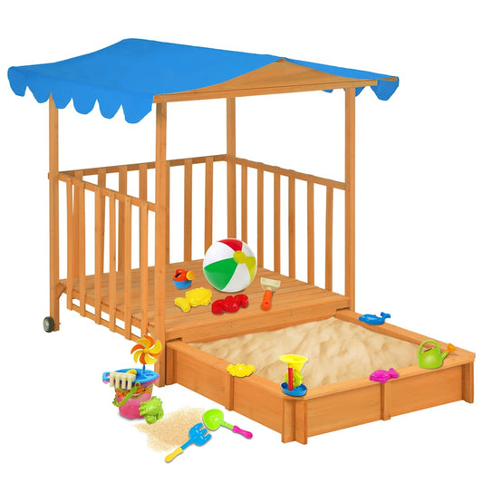 Casetta dei Giochi con Sabbiera in Legno di Abete Blu UV50 - homemem39