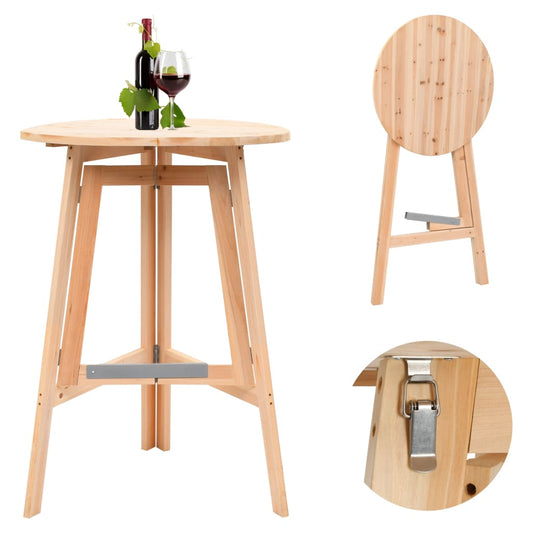 Tavolino da Bar Pieghevole 78 cm in Legno di Abete - homemem39