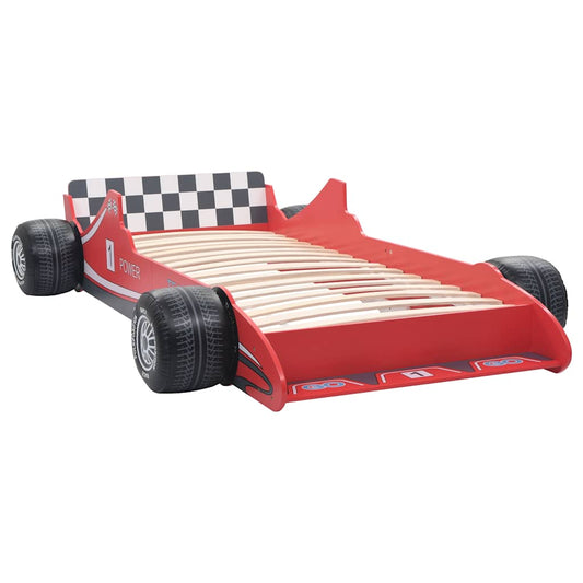 Letto Bimbo ad Auto da Corsa 90x200 cm Rosso - homemem39