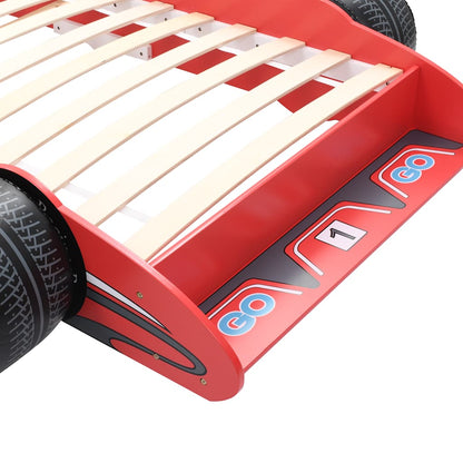 Letto Bimbo ad Auto da Corsa 90x200 cm Rosso - homemem39