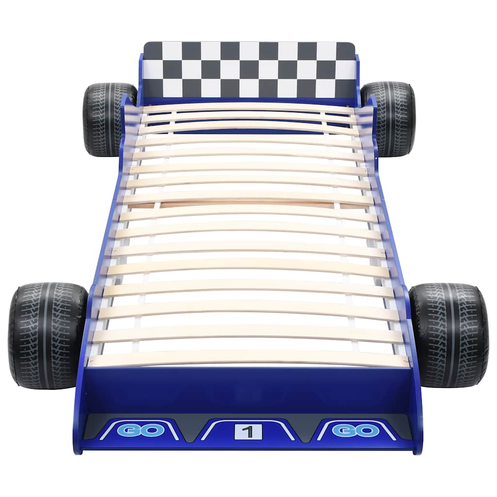 Letto Bambini ad Auto da Corsa 90x200 cm Blu - homemem39