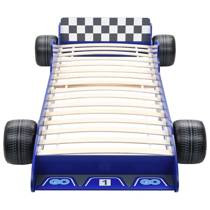 Letto Bambini ad Auto da Corsa 90x200 cm Blu - homemem39