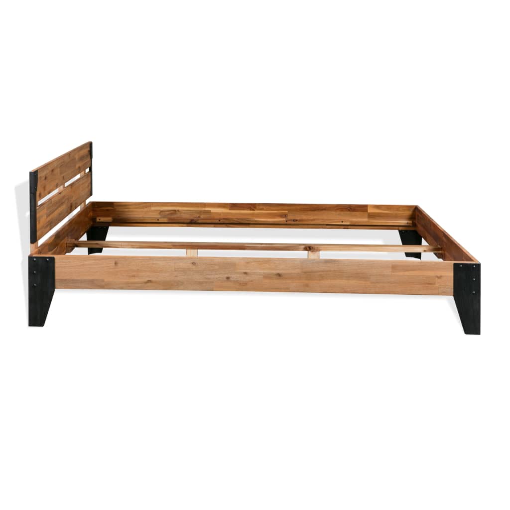 Giroletto senza Materasso in Legno Acacia e Acciaio 152x203 cm