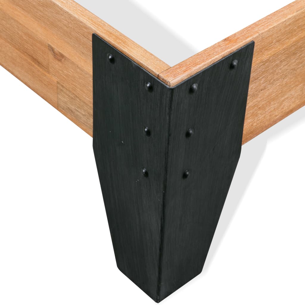 Giroletto senza Materasso in Legno Acacia e Acciaio 152x203 cm | homemem39