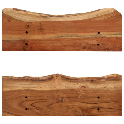 Mensole 2 pz 60x20x18 cm in Legno Massello di Acacia | homemem39