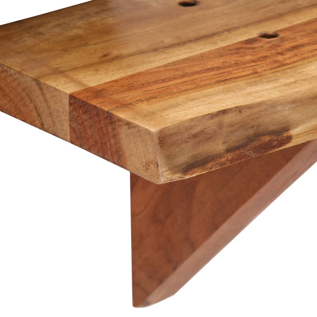 Mensole 2 pz 60x20x18 cm in Legno Massello di Acacia | homemem39