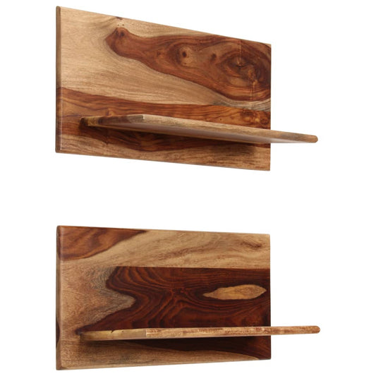 Mensole 2 pz 58x26x20 cm in Legno Massello di Acacia | homemem39