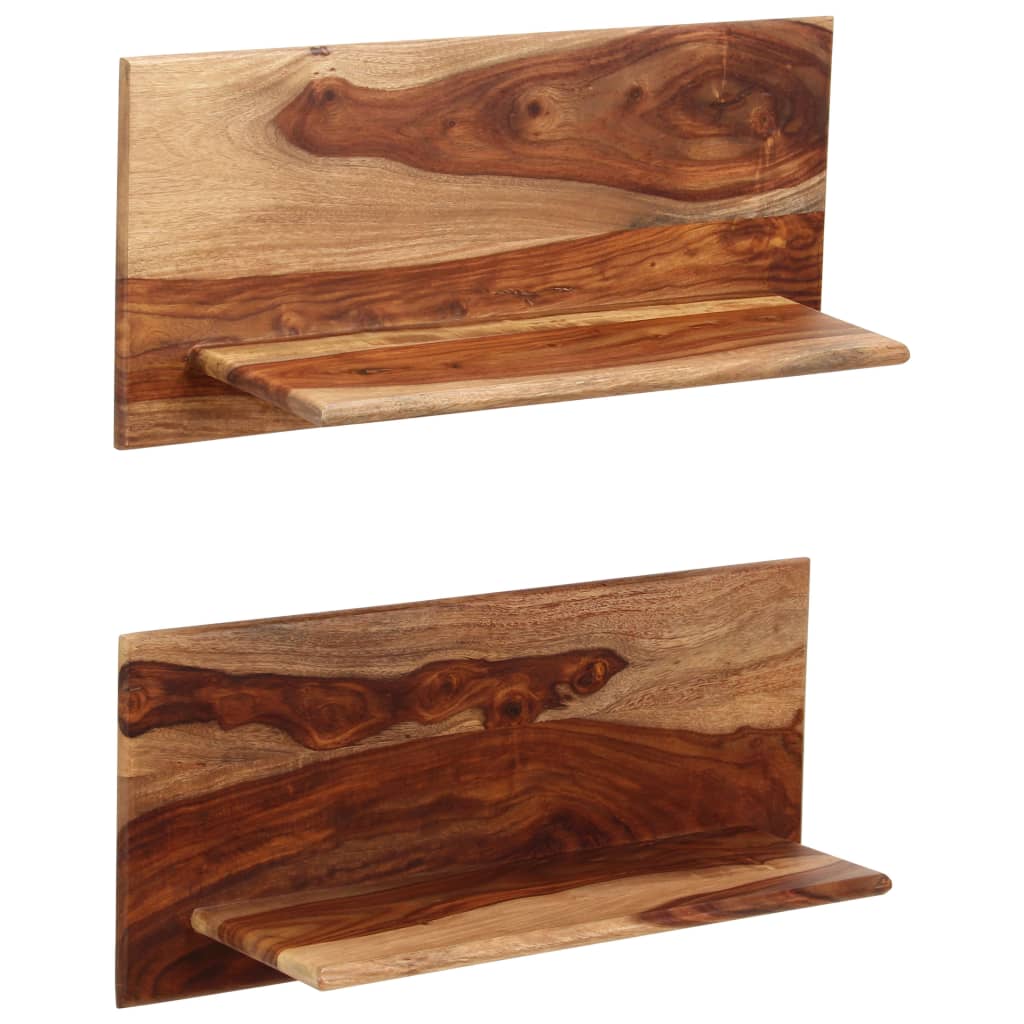 Mensole 2 pz 58x26x20 cm in Legno Massello di Acacia