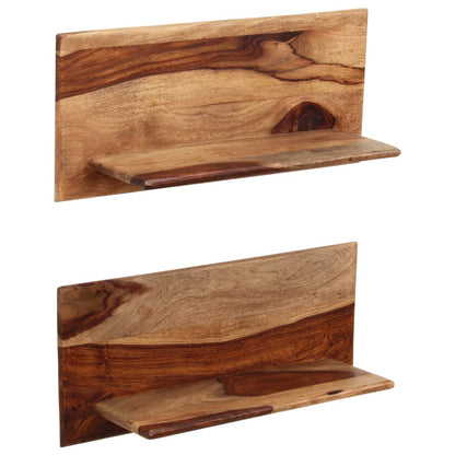 Mensole 2 pz 58x26x20 cm in Legno Massello di Acacia