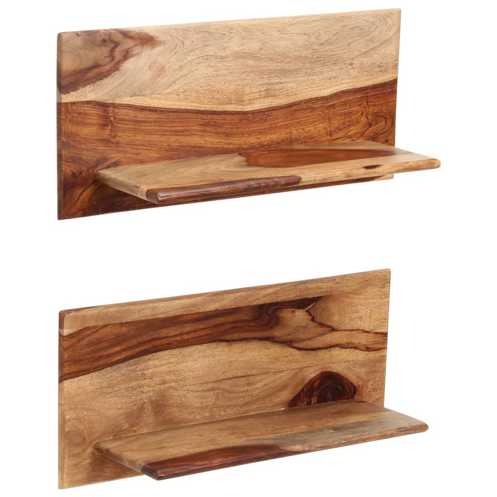 Mensole 2 pz 58x26x20 cm in Legno Massello di Acacia