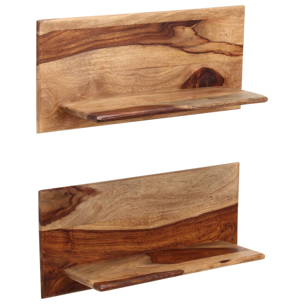 Mensole 2 pz 58x26x20 cm in Legno Massello di Acacia
