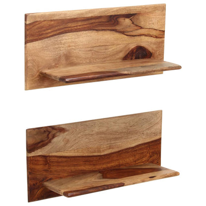 Mensole 2 pz 58x26x20 cm in Legno Massello di Acacia