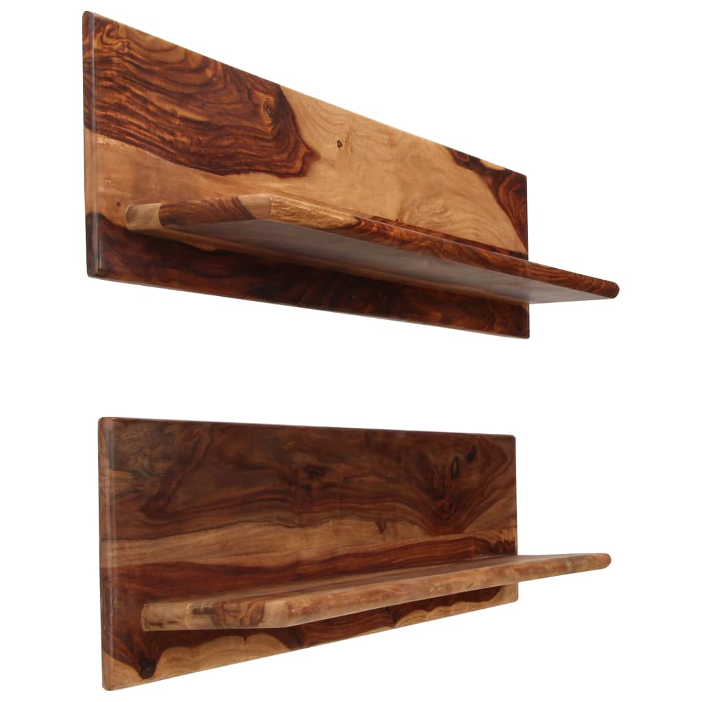 Mensole 2 pz 118x26x20 cm in Legno Massello di Acacia | homemem39