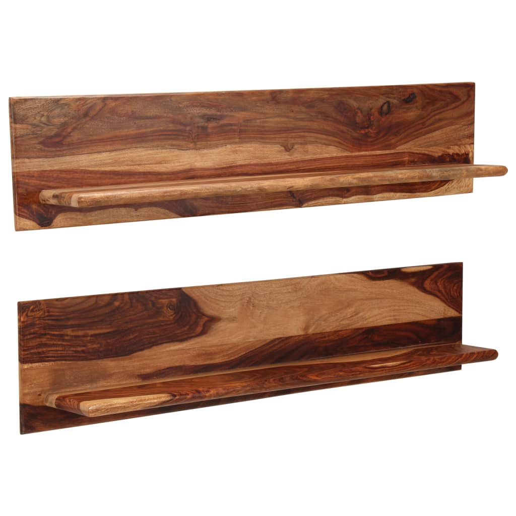 Mensole 2 pz 118x26x20 cm in Legno Massello di Acacia | homemem39