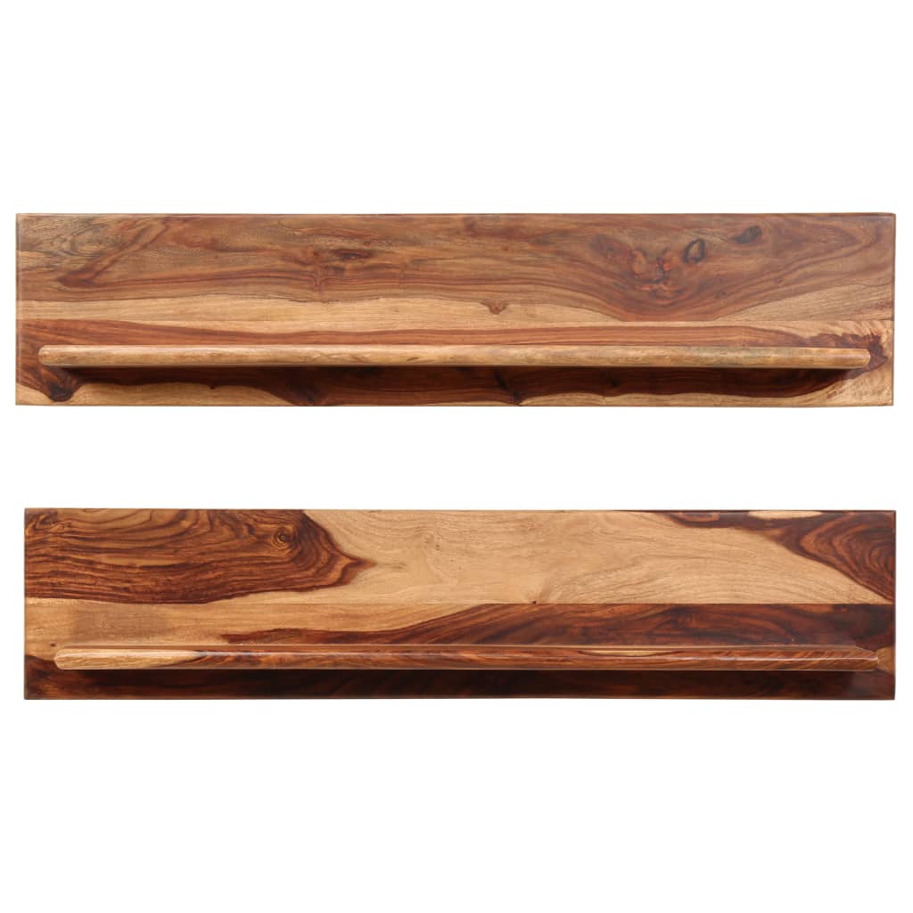 Mensole 2 pz 118x26x20 cm in Legno Massello di Acacia | homemem39