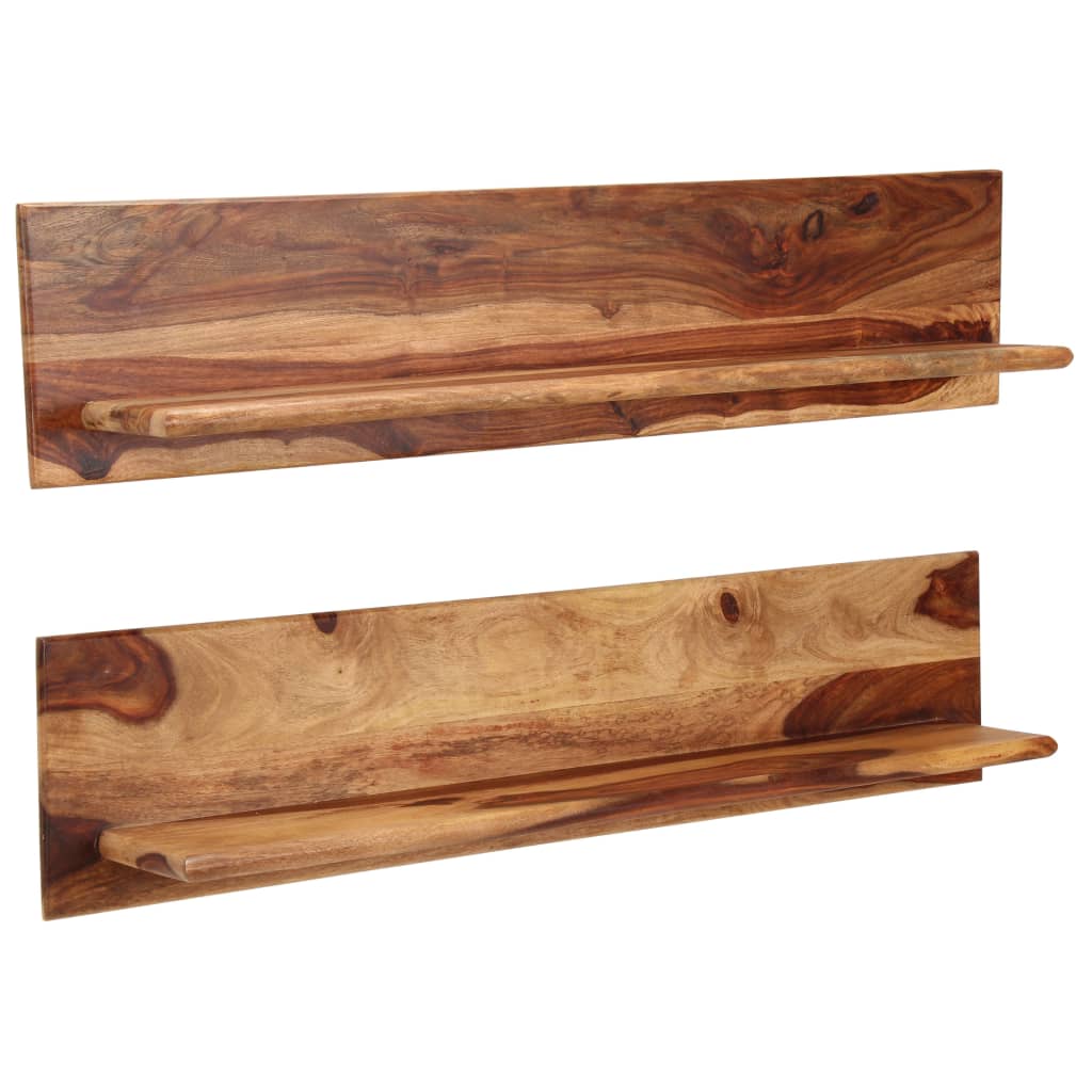Mensole 2 pz 118x26x20 cm in Legno Massello di Acacia | homemem39