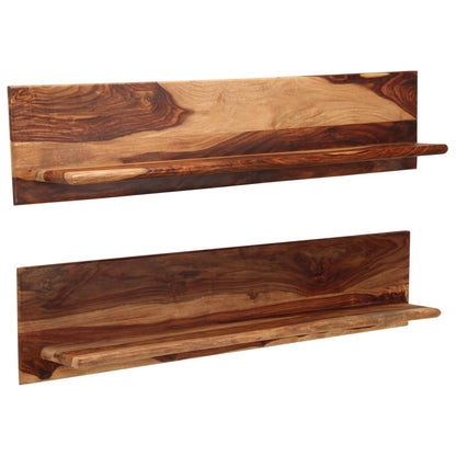 Mensole 2 pz 118x26x20 cm in Legno Massello di Acacia | homemem39