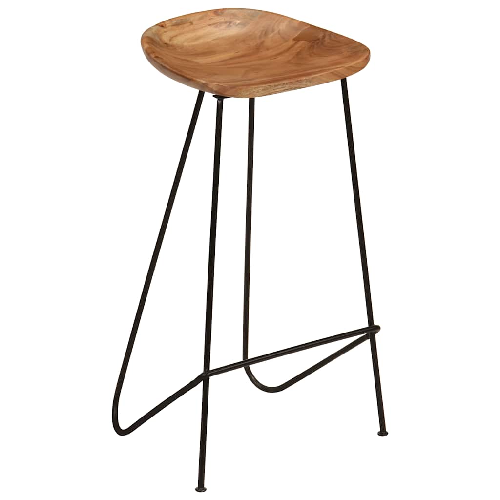 Sgabelli da Bar 2 pz in Legno Massello di Acacia