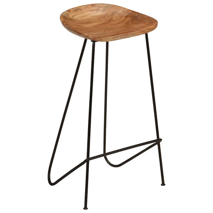 Sgabelli da Bar 2 pz in Legno Massello di Acacia