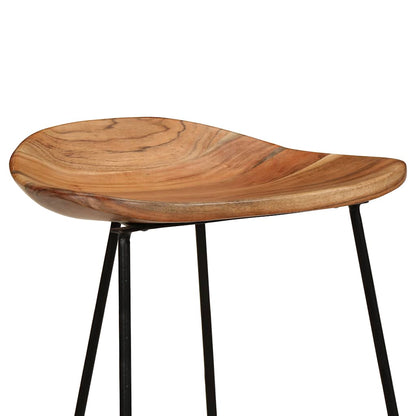 Sgabelli da Bar 2 pz in Legno Massello di Acacia