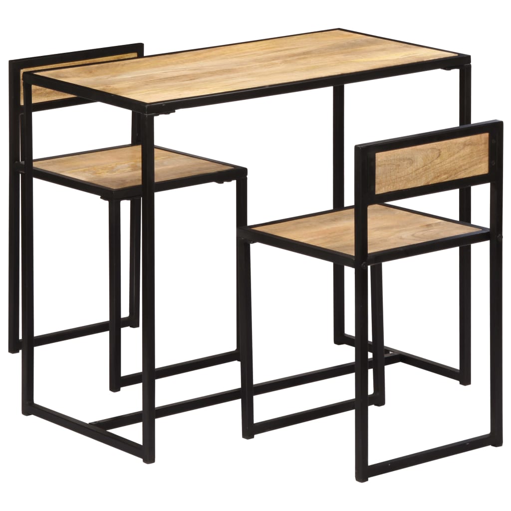 Set per Sala da Pranzo 3 pz in Legno Massello di Mango - homemem39