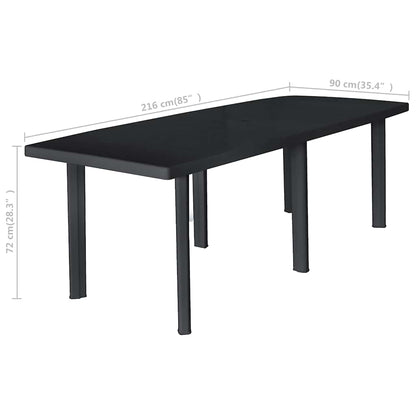Tavolo da Giardino Antracite 216x90x72 cm in Plastica | homemem39