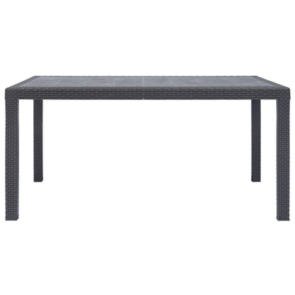 Tavolo da Giardino Marrone 150x90x72 cm Plastica Stile Rattan | homemem39