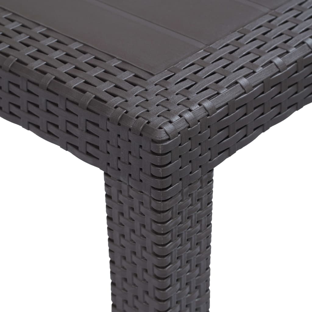 Tavolo da Giardino Marrone 150x90x72 cm Plastica Stile Rattan | homemem39
