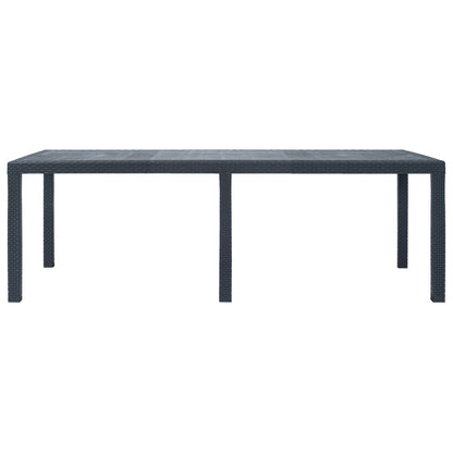 Tavolo da Giardino Antracite 220x90x72 cm Plastica Stile Rattan | homemem39