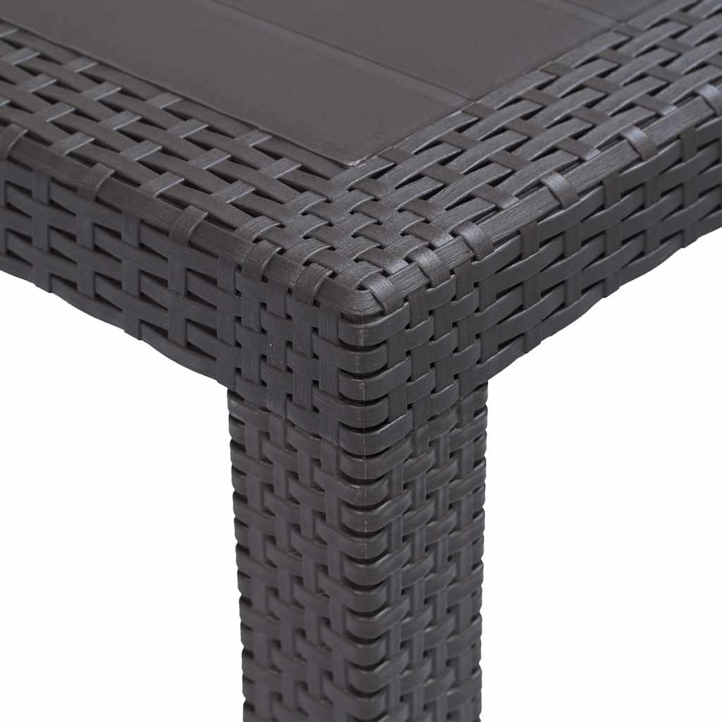 Tavolo da Giardino Marrone 220x90x72 cm Plastica Stile Rattan | homemem39