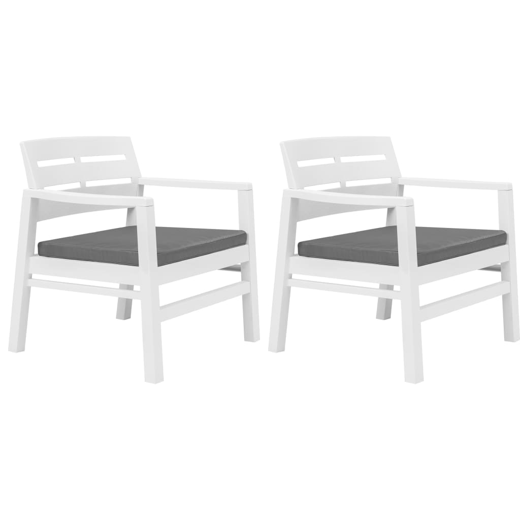 Set Salotto da Giardino 3 pz in Plastica Bianco | homemem39