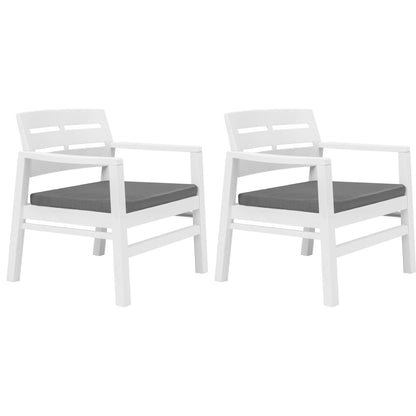 Set Salotto da Giardino 3 pz in Plastica Bianco | homemem39