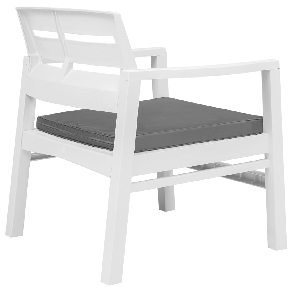 Set Salotto da Giardino 3 pz in Plastica Bianco | homemem39